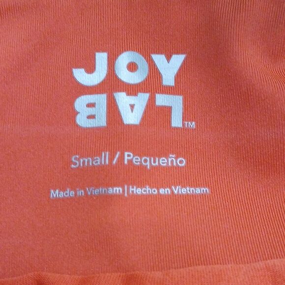 Joylab Orange High-Waisted Laser Cut workout running Shorts Sz S NWOT - Picture 6 of 7